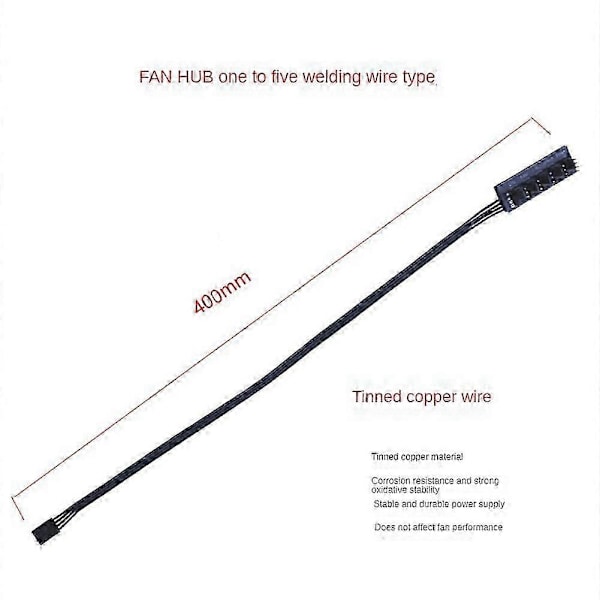40cm 1 till 5 4-Pin Molex TX4 PWM Fläkt CPU HUB Splitter PC Chassi Kylare Förlängningskabel Adapter Controller