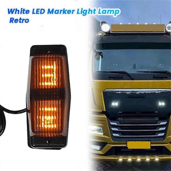 Røget Amber Front Grill Lys LED Markeringslampe til Man Lastbil Front Dobbelt Brænder Indikatorlys