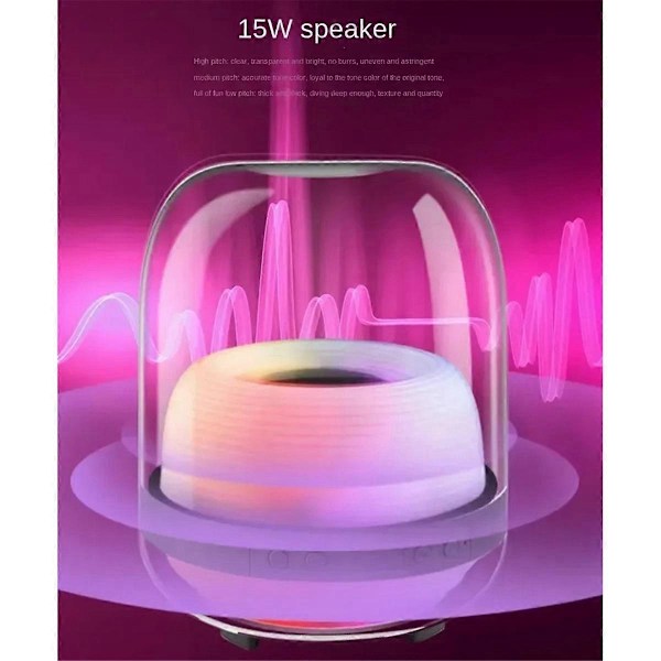 Trådlös Bluetooth-högtalare Fjärde Generationen 360 Graders LED Subwoofer HIFI Ljudkvalitet Skrivbord, B