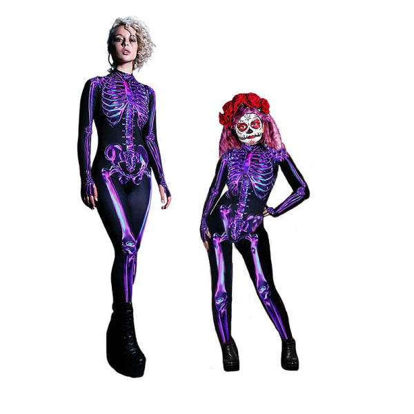 Halloween Skræmmende skelet kostume Voksen Børn Familie Horror Skalle Jumpsuit Karnevalsfest Halloween Forældre-barn Pyjamas outfits høj kvalitet Kids 130