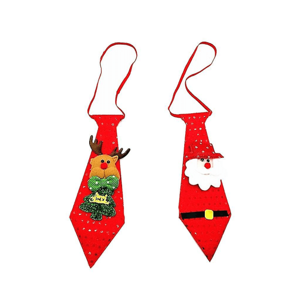 2 stk juleslips lys op slips lysende slips kostume tilbehør glødende slips til maskerade julefest (julemand og fawn)
