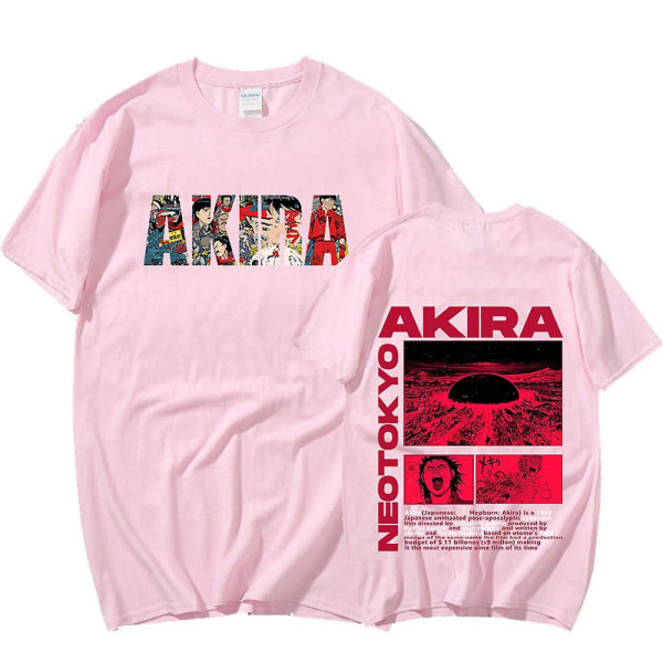 Japansk Anime Neo Tokyo Akira T-shirt Film Science Fiction Manga Shotaro Kaneda Kortærmede T-shirts til mænd 100 % bomuld T-shirt Pink S