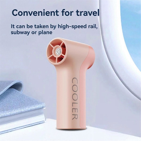 Mini Håndholdt Turbo Ventilator 5-Hastigheds Justerbar Digital Display Grå