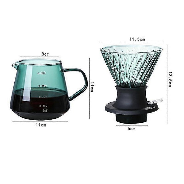 600ml Immersion Dripper Switch Glas V60 Hæld-Over Kaffe Maskine V-Formet Dryp Kaffe Dripper Og Fil