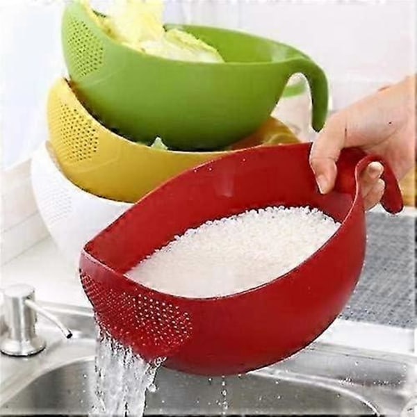 Riisinpesuri Quinoa Siivilä Vihannesten Hedelmien Keittiötyökalut Kahvalla Uusin (Vihreä)