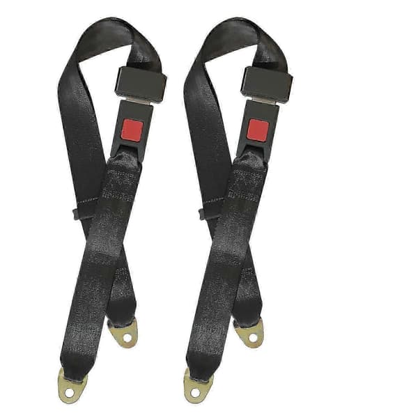2-pack universellt midjebälte, 2-punkts justerbart säkerhetsbälte för gokart, golfbil