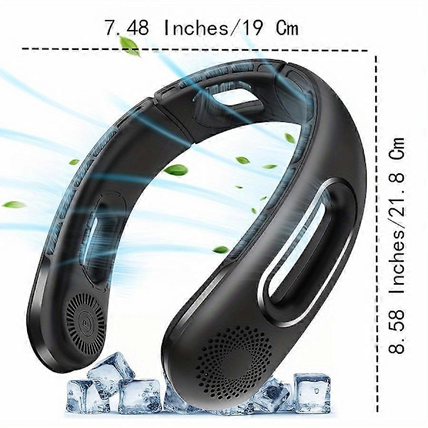 Bärbar Uppladdningsbar Halsfläkt - 5200mAh 255 gram Halsfläkt Med 4 Hastigheter Hands Free Bladlös För Tält, Utomhus - Batteridriven Fläkt (4-16 timmar) - USB-fläkt