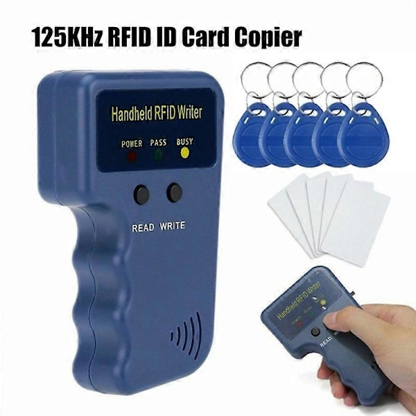 125KHz EM4100 RFID Kopierare Skrivare Duplicator Programmerare Läsare + T5577 EM4305 Omskrivbara ID Nyckelbrickor T