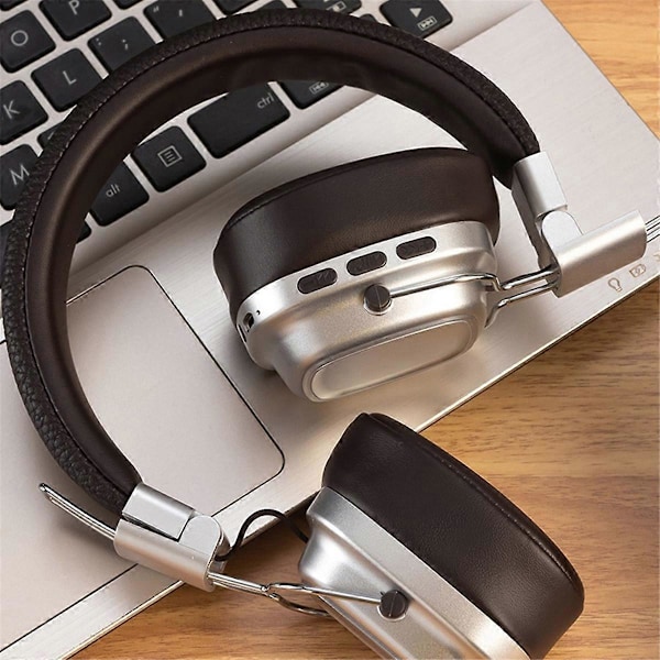 Retro Headset Bluetooth Hodetelefoner Trådløse For Studenter Svart