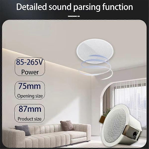 Korkealaatuinen Bluetooth-kattokaiutin, ammattimainen surround-ääni, Bluetooth-kaiuttimet, älykäs koti