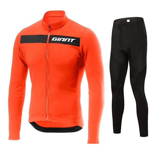 GIANT 2023 pitkähihainen pyöräilypaita set lappuhousut Ropa Ciclismo polkupyörän vaatteet MTB pyöräpaita Syksyn asu Miesten vaatteet Beige 4XL