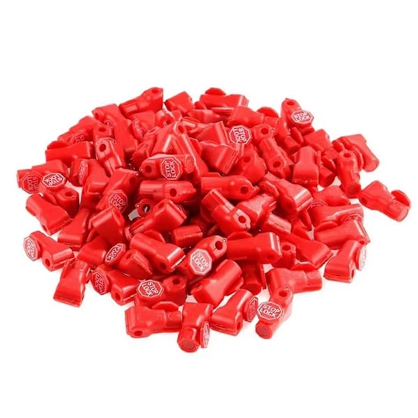 100 st 6 mm Stöldskydd Lås Enhet Peg Hook Stop Lock Röd