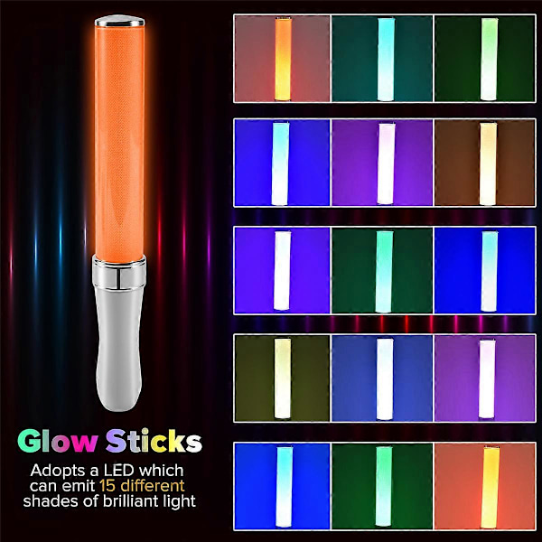 2 stk. LED lysstave, 15 farver, lysstave, lysstave, koncertrekvisitter