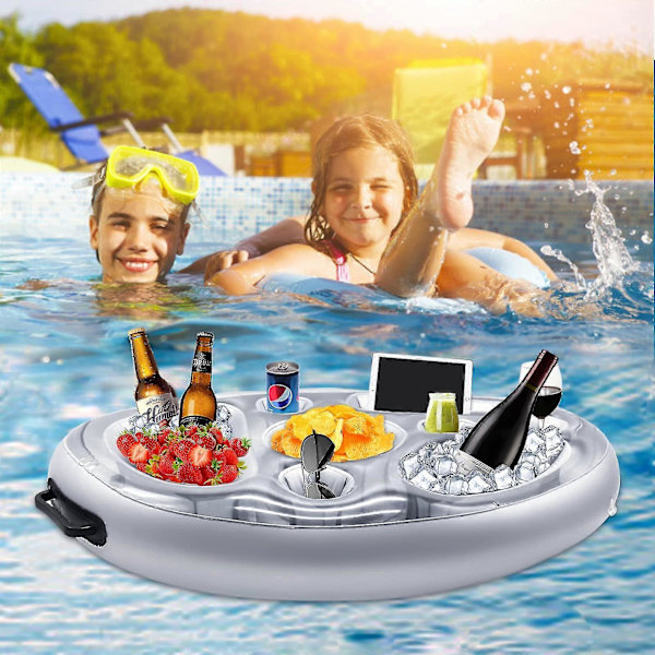 2023 - Uppblåsbar Dryckeshållare, 8 Hål Flytande Poolbar, Dryckesmugghållare Fruktsallad Buffé Pool Vuxen (ShiKai)