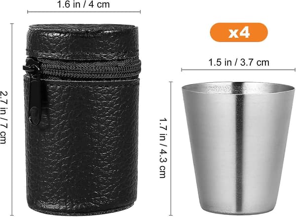 1 Sæt Rustfrit Stål Kopper Metal Drikkeglas Rustfrit Stål Shotglas Stabelbare Pint Kopper Til Hjemme Camping