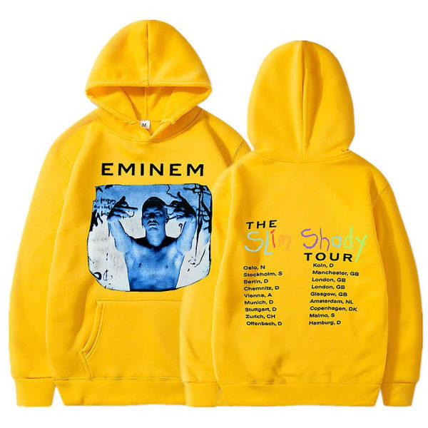 Eminem Anger Management Tour 2002 Hættetrøje Vintage Harajuku Funny Rick Sweatshirts Langærmede Mænd Kvinder Pullover Mode Yellow14 M
