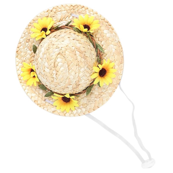 Keltaiset kukat Mini Olki Lemmikkieläinten Sombrero Hattu Pienille ja Keskikokoisille Koirille/Kissoille