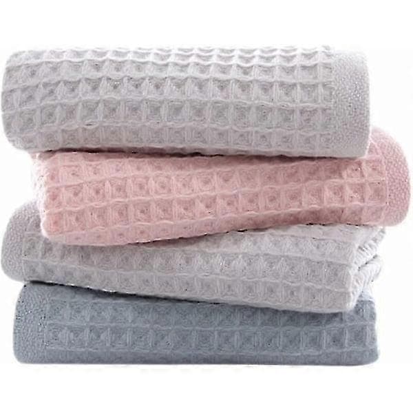 4 stk. Håndklæder 3D Honeycomb Design Blød Fluffy Bomuld 13,329