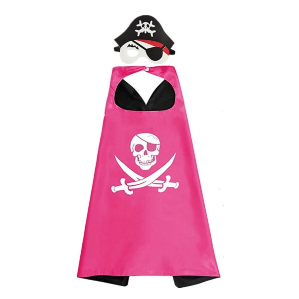Piratkostume til børn, klassisk piratkappe Cosplay Cape skeletkappe+hat+øjenlapper til Halloween festgaver style 3