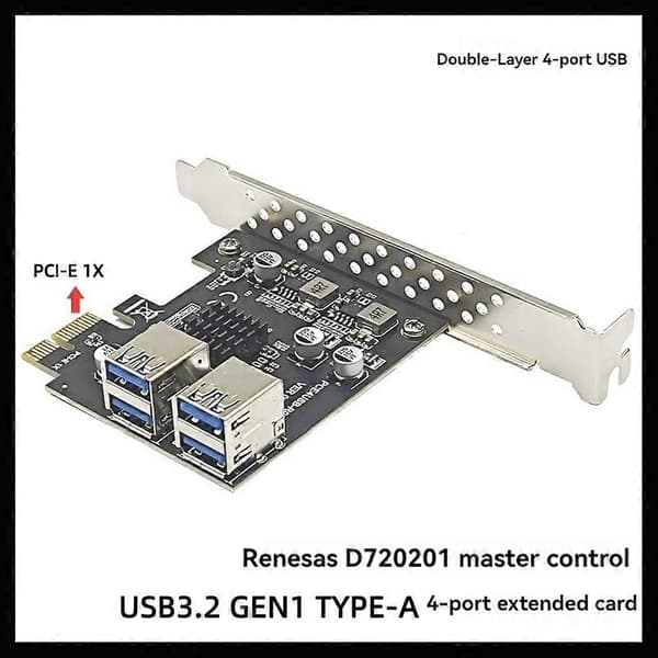 USB3.2 GEN1 5Gbps PCI Express PCIe USB3.0 HUB -sovitinohjainkortti