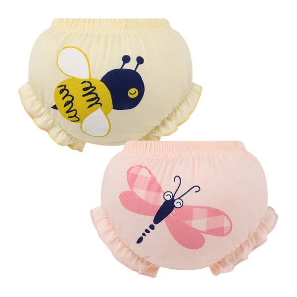 2 STK Summer Baby Shorts 100% bomull Barn Kawaii Søte tegneserietrusser PP-bukser 1075CD 6-12M ( 90 )