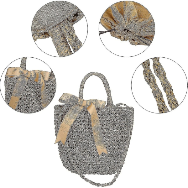 Halm skuldertaske Dame Beach Bag Raffia Bag Taske