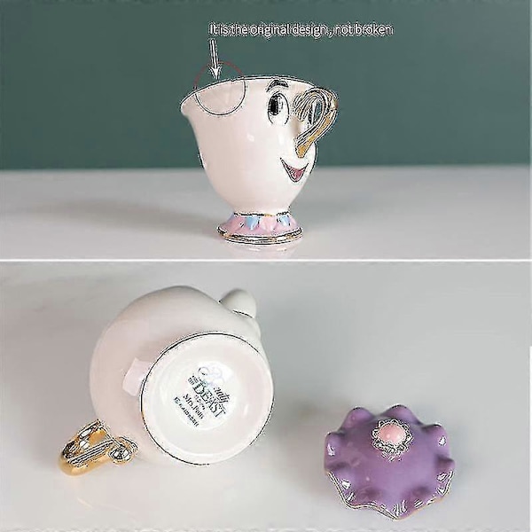 Ny Skönheten och Odjuret Mrs. Potts Chip Tekanna Kopp Set Tekannor Mugg Härlig Julklapp
