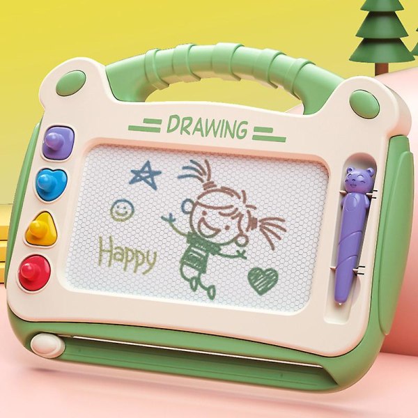 Lasten magneettipiirustustaulu Värikäs pyyhittävä doodletaulumaalaus Opetuslelut Lahjat Green