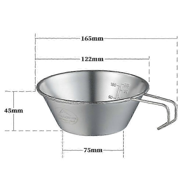 Campingkopp i rostfritt stål, lätt och kompakt, för vandring, kaffe, matlagning
