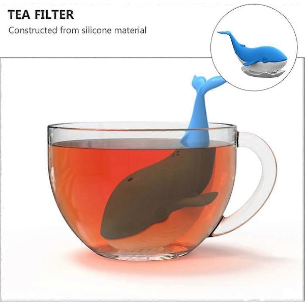 Te-infuser Hvalformet Silikone Løs Te Si Te Bryggekugle Te Filtre Brygger Til Hjemmekontor Teelskere Rejser