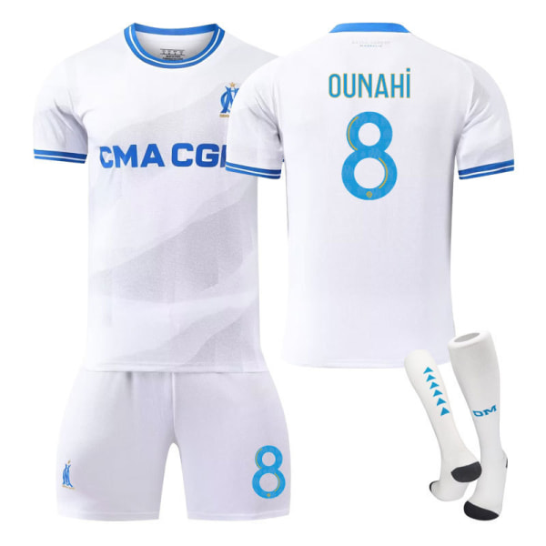 23-24 Marseille hjem ny fotballdrakt barnas student treningsdress jersey sportsklær NO.8 OUNAHI 2XL