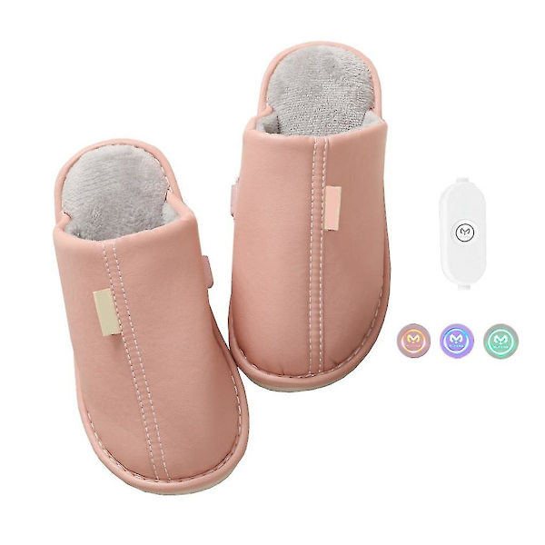 Elektrisk Fodvarmer 3 Gear Vinter Opvarmede Hjemmesko Usb Hurtig Opvarmning Fodvarmer Pink M