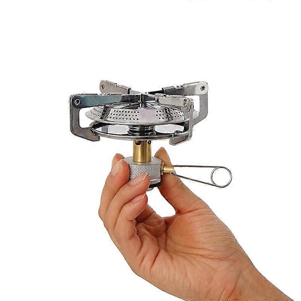 Bærbar Camping Gassbrenner 2800W Mini Monoblock Gassbrenner Lomme Ryggsekk Kokeapparat Sammenleggbar Komfyr Camping Kokekar for Piknik Camping Trekking F