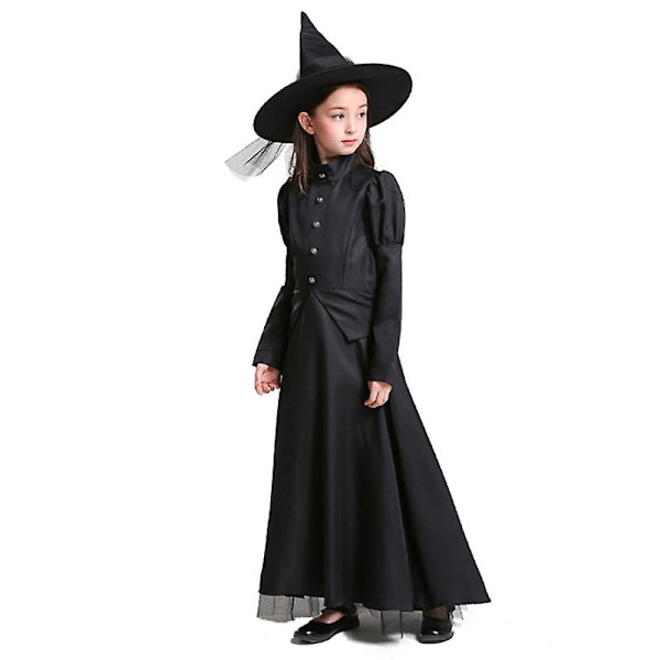 Flere piger Klassisk sort heks kostume Djævle Spøgelse Tyl Bog Uge Rollespil Cosplay Carnival Halloween Fancy festkjole Black 02 S