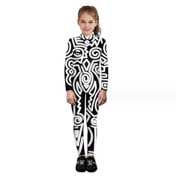 Børn Halloween sjovt kostume dreng pige 3d print bodysuit Cool børn cosplay jumpsuits style 4 M