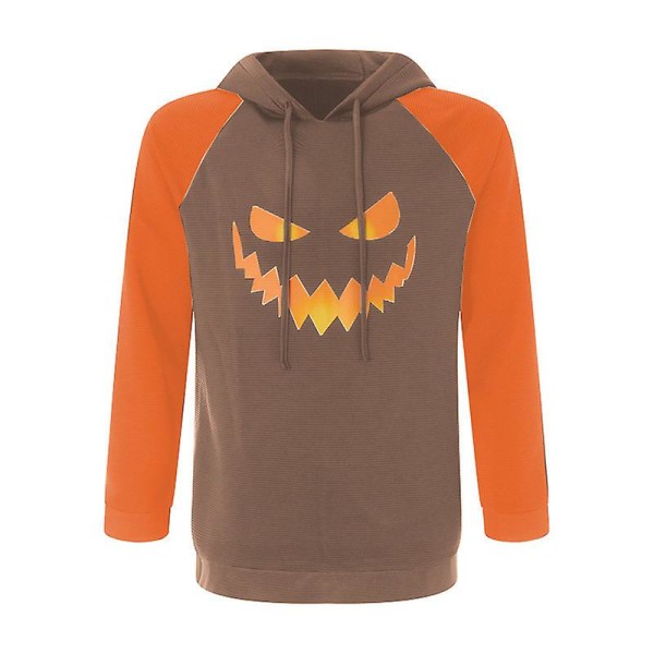 Græskar Halloween Kostume Hættetrøje Pullover Hættetrøje BROWN STYLE 1 XXXXL