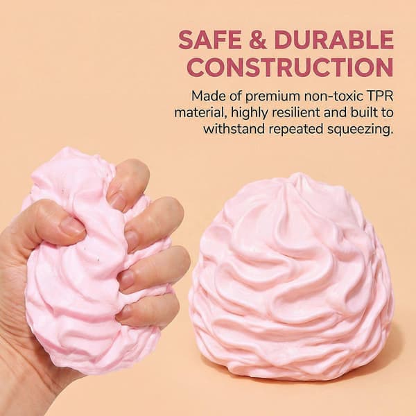 Fløderulle Squishy Legetøj, Squishy Kage Langsomt Stigende Klemmelegetøj, Klæbrige Squishies Lavet til Hånd Silikone Fidget Klemmelegetøj, Stresslindring & Samling pink 3pcs