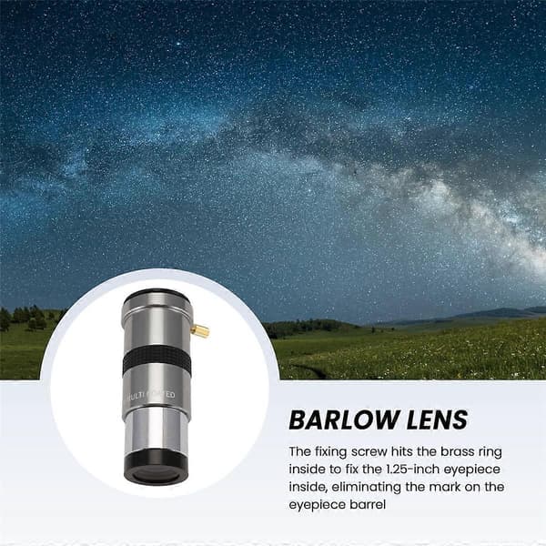 F010 1.25 Tum 3x Barlow Lins Teleskoptillbehör