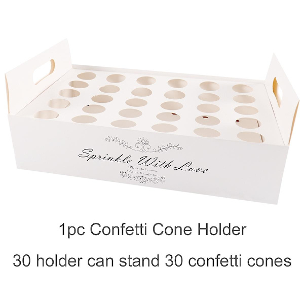Bryllup Kraft papirbakke Konfetti kegle Stand Box Bakke til bryllup dekoration Blomster konfetti kegler Rustik bryllup papirholder 30 hole tray5