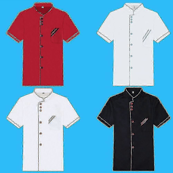 Kockjacka Unisex Kort Lång Ärm - Hotell Köks Service Uniform Arbetskläder