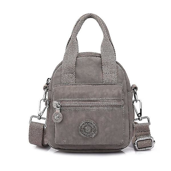 Kvinnor S-väskor Plånböcker tvättad nylon Casual axelhandväska Dark gray