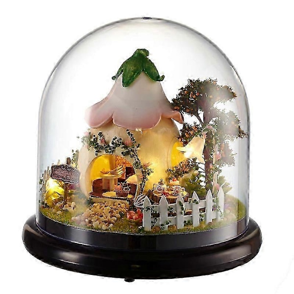 Dockhus Casa Miniatyr DIY Dockskåp Med Möbler Transparent Skydd Trä Mini Hus Leksaker För Barn Julklapp