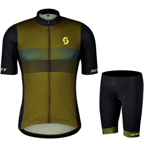 Scott Cykeluniform til mænd Mand Sommertrøjebukser Sportstøj Komplet tøj Herresæt Jakke Mtb Gel Bluse Shorts Lavender Asian size - XL