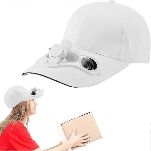 hvit viftehatt solcelleviftehatt sommerviftehatt baseballcaps golfcaps solcelleviftehatt for menn og kvinner c