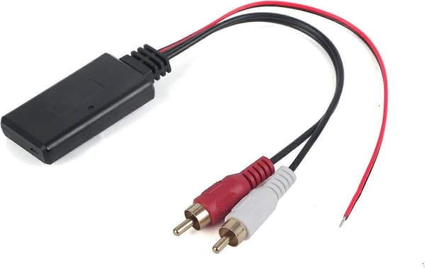 Bluetooth AUX Mottakermodul - Bluetooth Adapter, 2 AUXIN Adapter, AUX Lyd 2 Ekstra Kabel Bilradio Kobling for Bilstereo