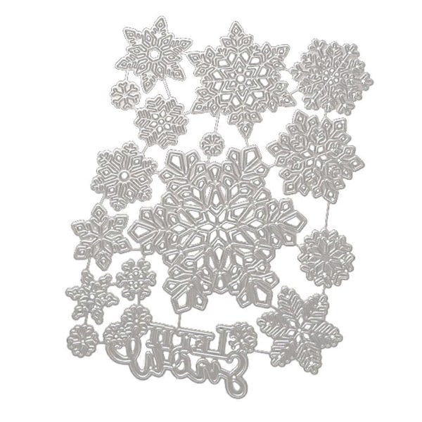 Jul Snöflingor Metall Skärande Dies Stencil DIY Scrapbooking Album Papperskort Mall Prägling Hantverk Dekor