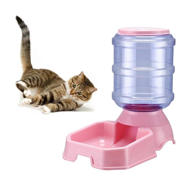 Automatisk fôr- og vannautomat for katt og hund, for små og mellomstore hunder, valper, kattunger, stor kapasitet 3.8L