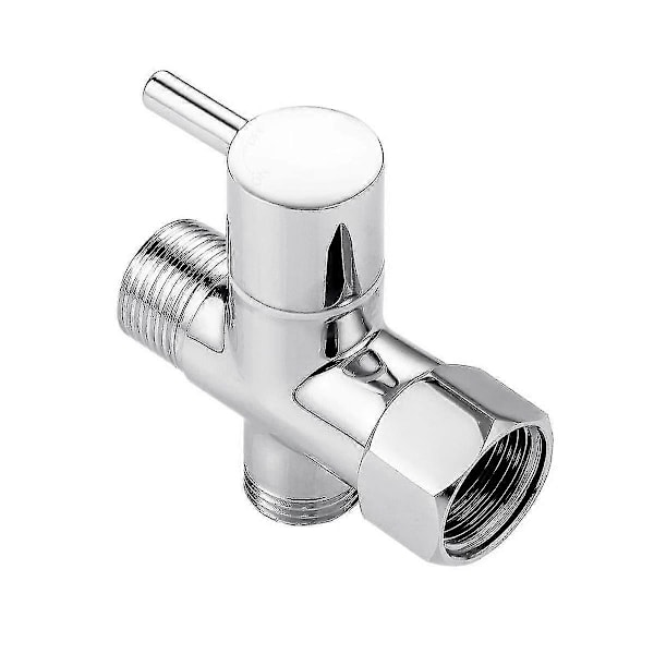 Bidé T-adapter, Mässing T-adapter med avstängningsventil 3-vägs T-koppling 7/8 tum X 7/8 tum X G1/2 för T