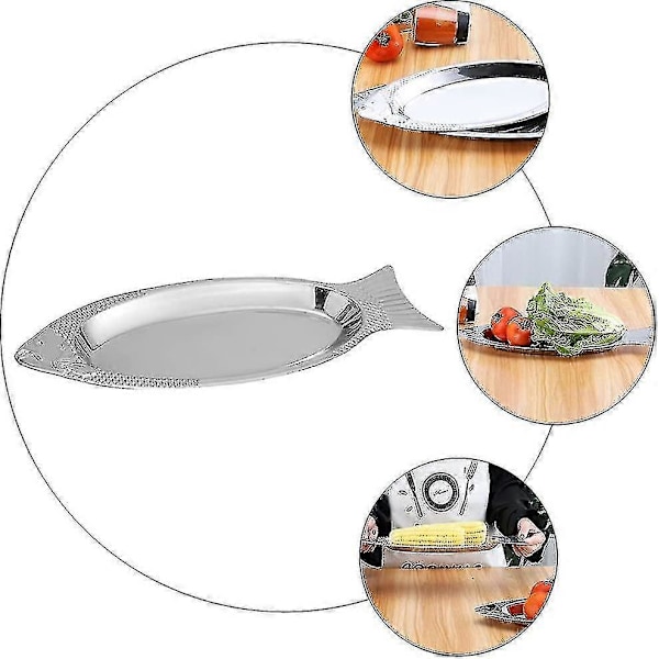 Fiskserveringsfat Rostfritt Stål Fiskfat För Kött Förrätter Dessert Fisk