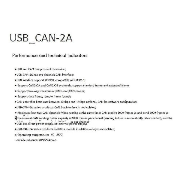 Can Bus Analyzer Canopenj1939 Usbcan-2a Usb Till Can Adapter Dubbelväg Kompatibel Zlg_s